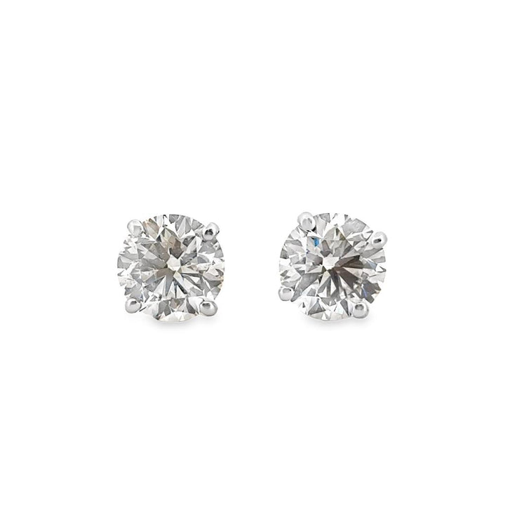 5.04 CTW Diamond Stud Earrings, 4-Prong Martini Setting in 18K Yellow Gold, M Color, VS1 Clarity