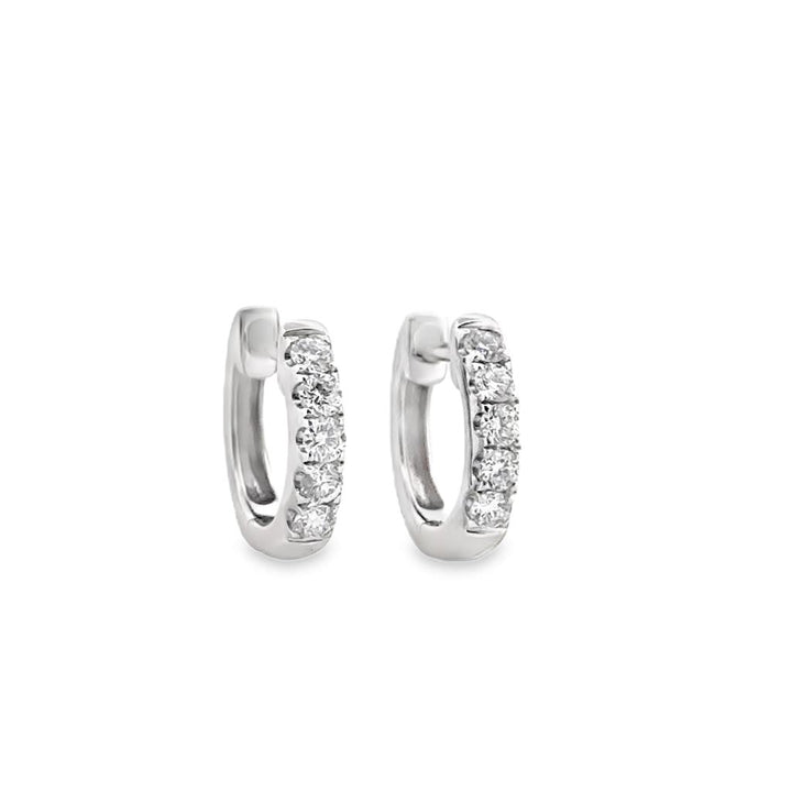 0.33 CTW Diamond 14K White Gold Hoop Earrings