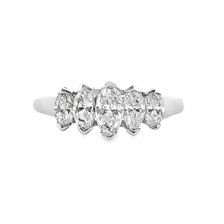 1.00 CT Marquise Diamond 14K White Gold Ring