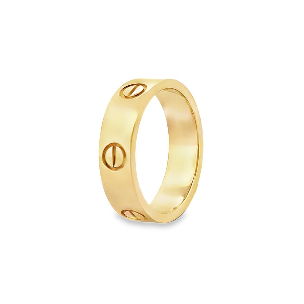 Cartier Love Ring in 18K Yellow Gold – 5.5mm Wide, Size 7 3/4