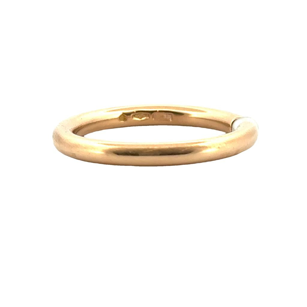 18K Yellow Gold Ring with Pearl Accent