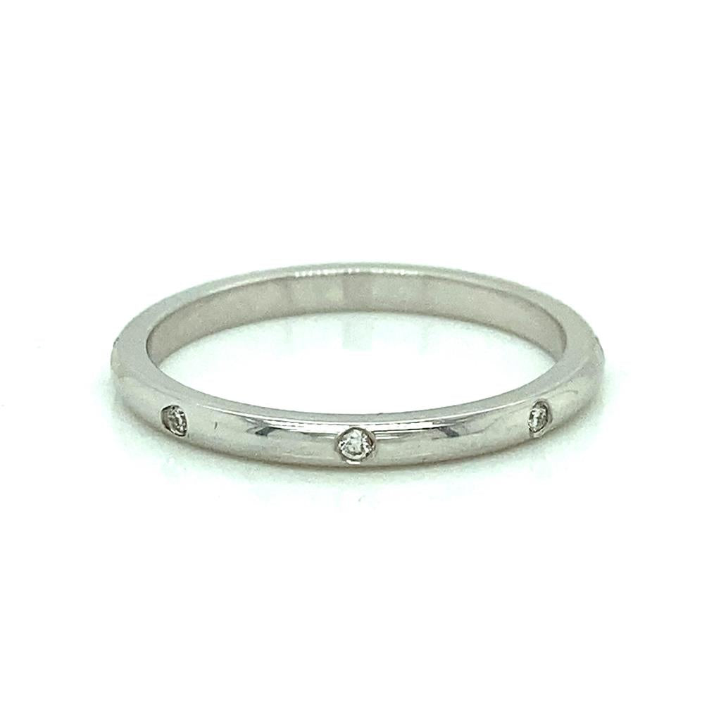 0.06 CTW Round Diamonds 18K White Gold 1.8mm Width Ring