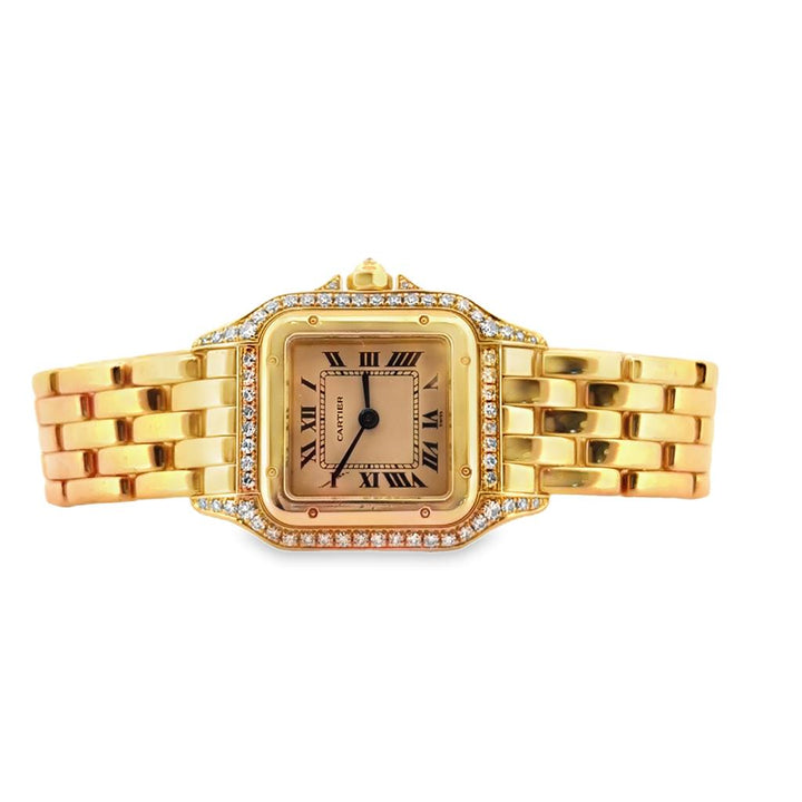 Cartier Panthère Diamond Watch in 18K Yellow Gold