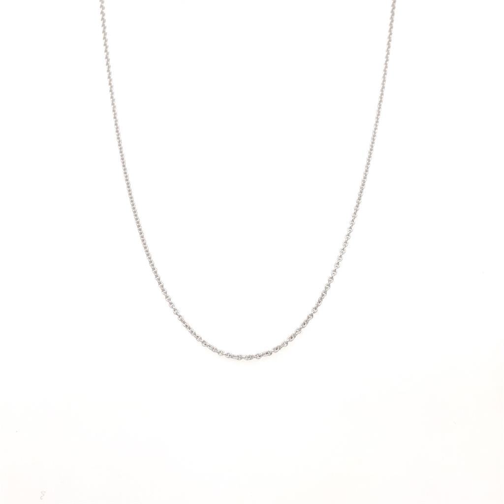14K White Gold 0.90mm Small Cable Chain Necklace