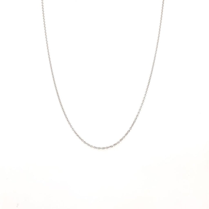 14K White Gold 0.90mm Small Cable Chain Necklace