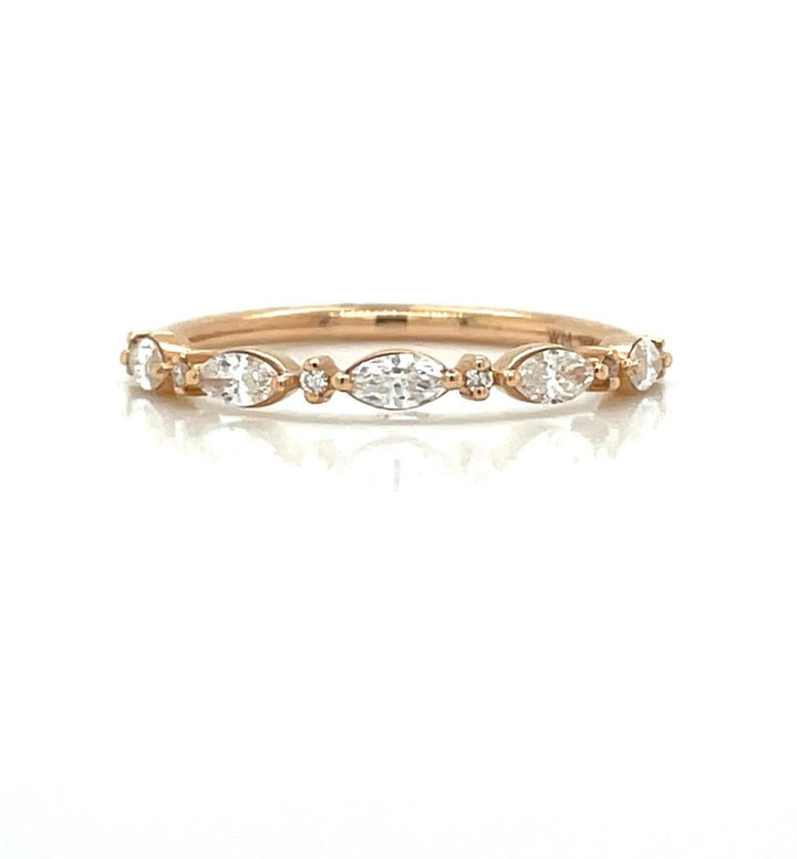 0.38 CTW Marquise and Round Diamond 14K Rose Gold Ring