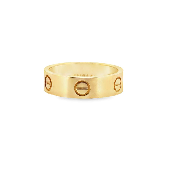 Cartier Love Ring in 18K Yellow Gold – 5.5mm Wide, Size 7 3/4