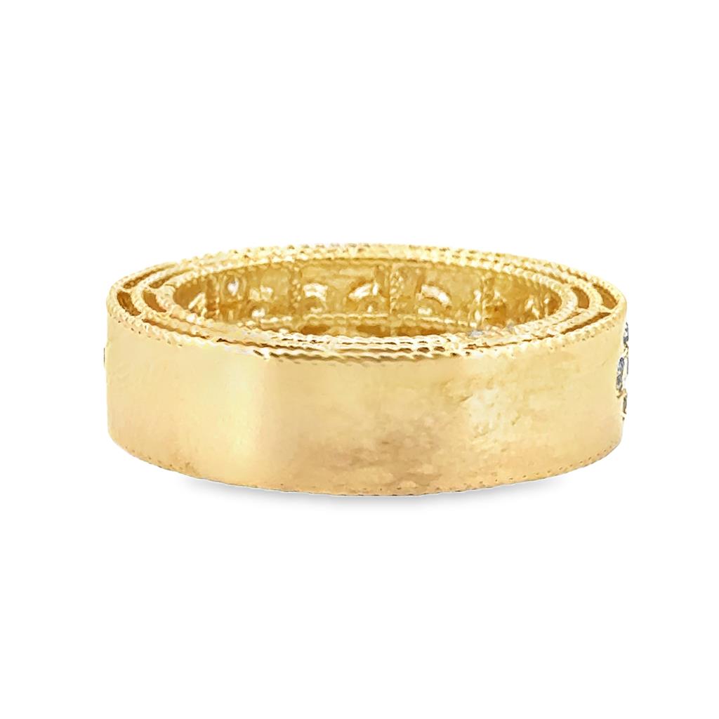 0.60 CTW Diamond Wide Band, 14K Yellow Gold