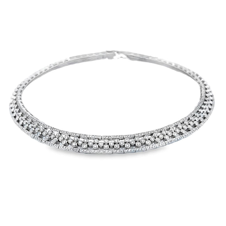 White Gold 18K Necklace With = 5.67Tw Round Diamonds