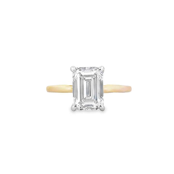 2.92 CT Lab-Grown Emerald-Cut Diamond 14K Yellow Gold Engagement Ring