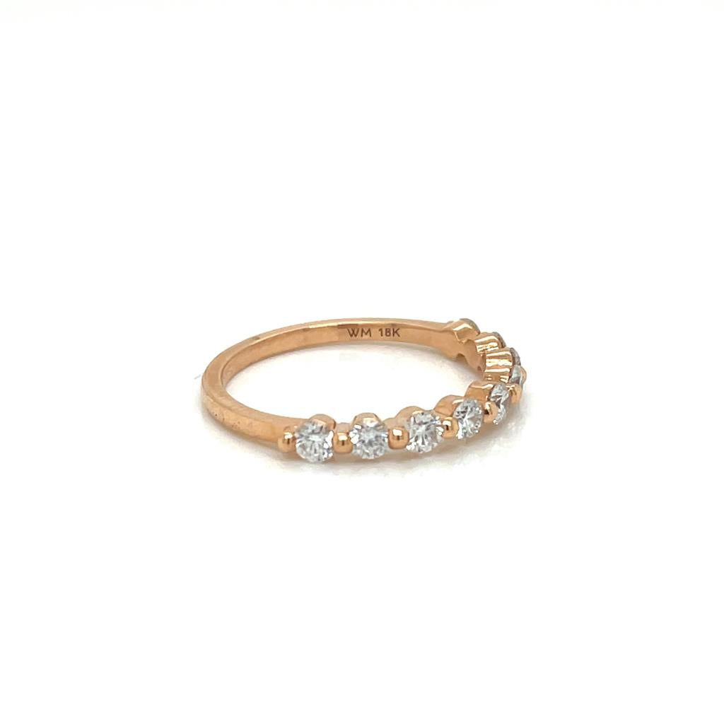 0.57 CTW Round Diamond 18K Rose Gold Band