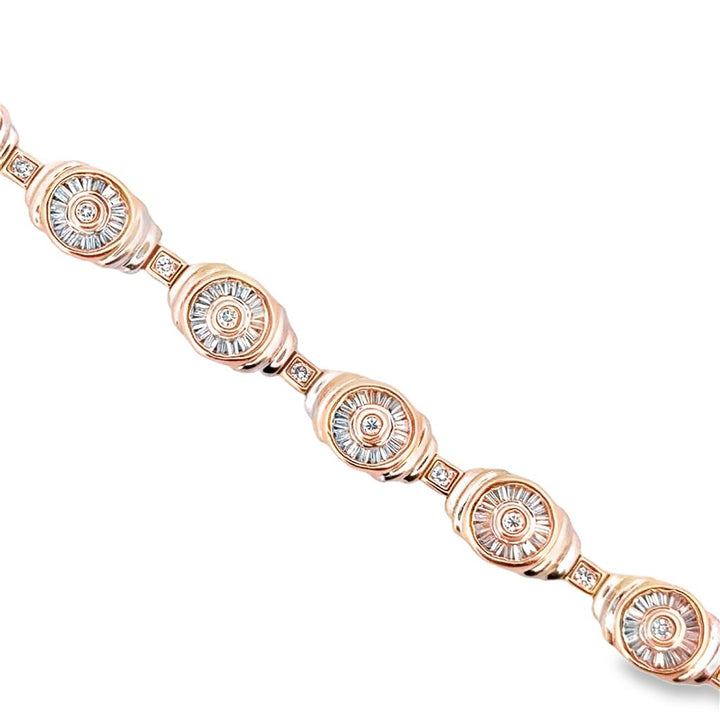 2.53 CTW Diamond Baguette Bracelet in 14K Two-Tone Gold