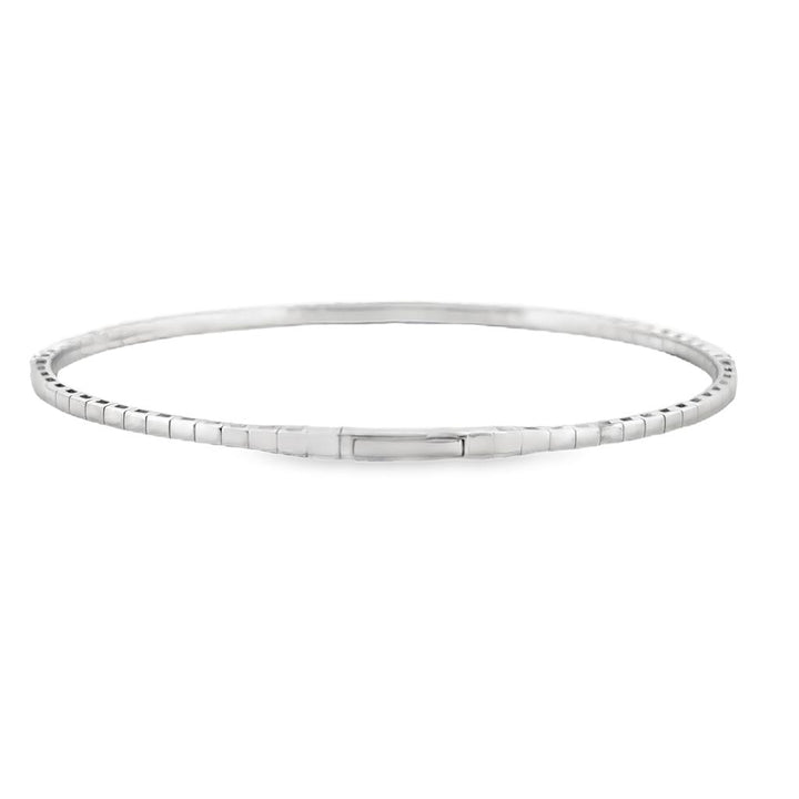 1.03 CTW Diamond Flexible Bangle Bracelet, 14K White Gold