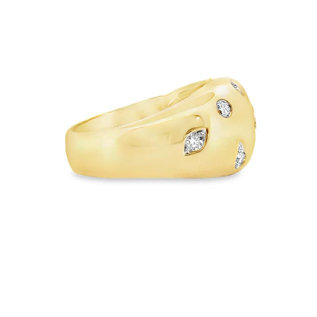 0.43 CTW Diamond Star Dome Ring in 14K Yellow Gold