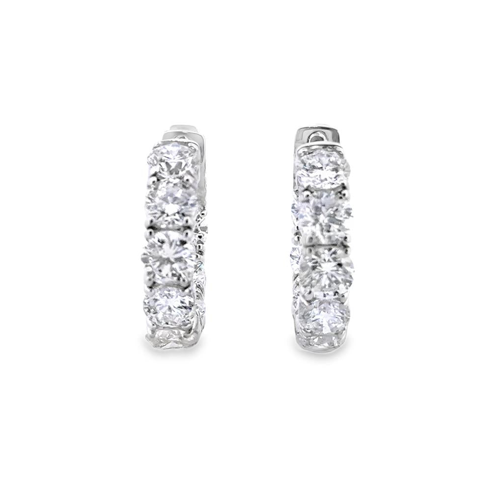 8.24 CTW Inside-Out Diamond Hoop Earrings in 14K White Gold