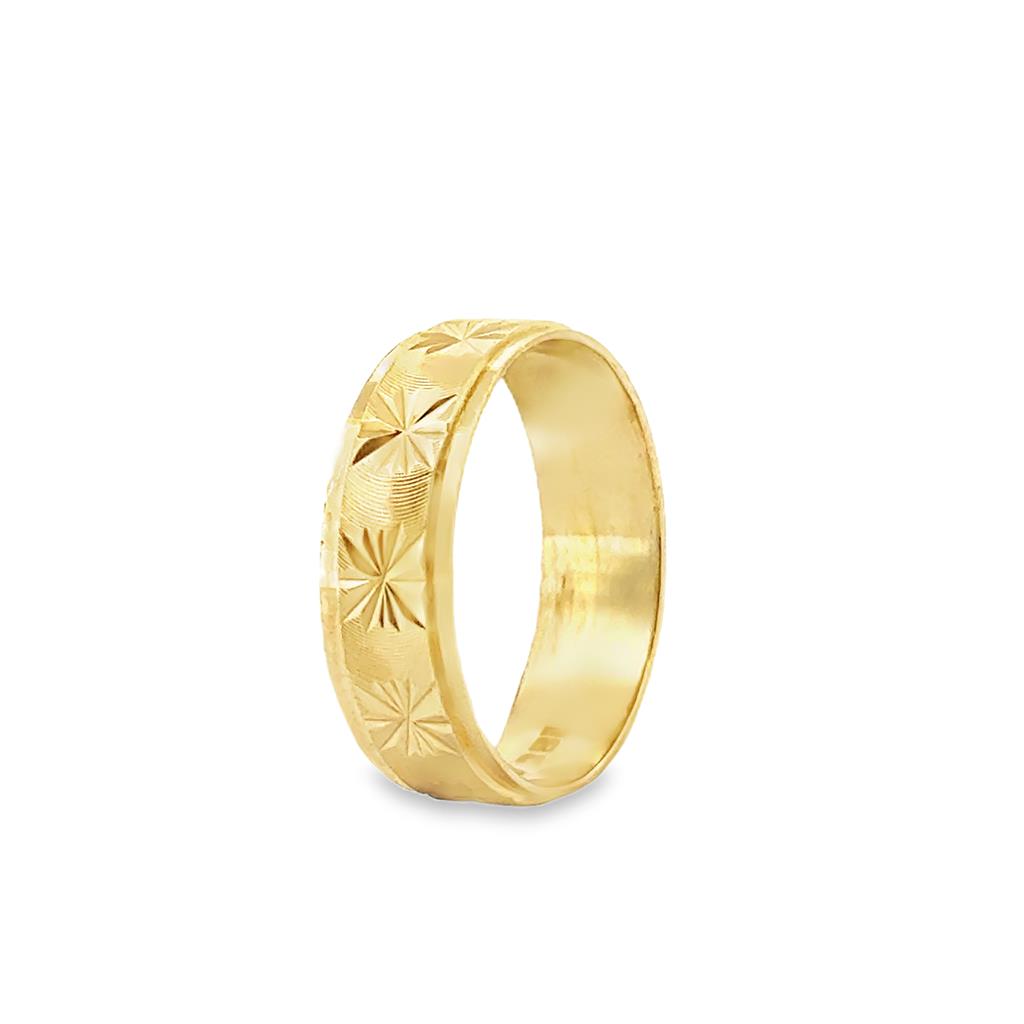 18K Yellow Gold Wide Band Ring – 5.25mm