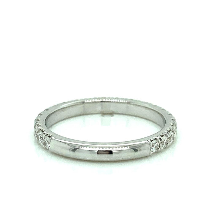 0.75 CTW Round Diamonds 18K White Gold Wedding Band