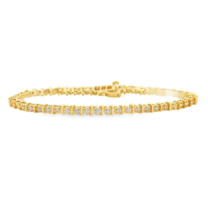 0.75 CTW Diamond Tennis Bracelet, 14K Yellow Gold