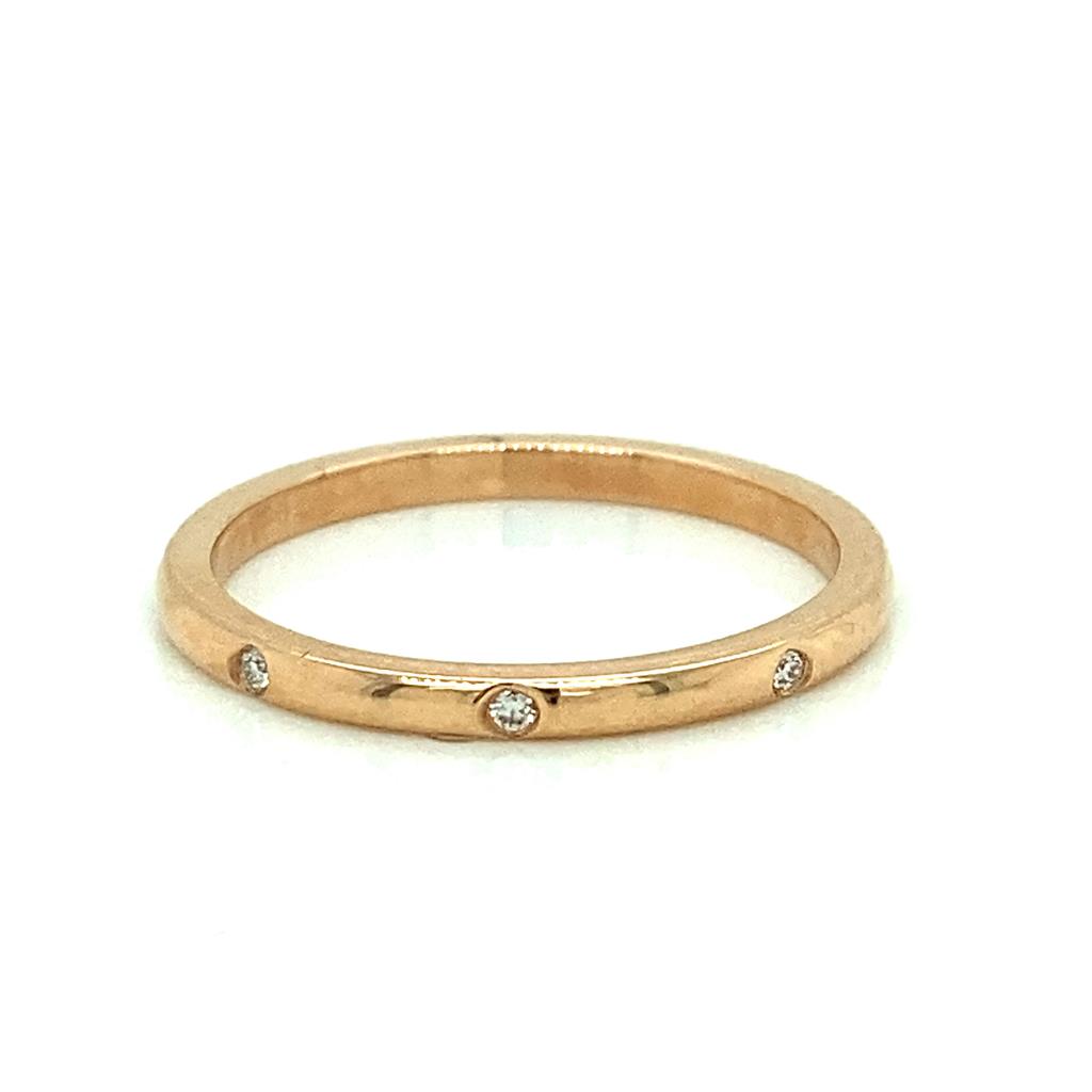 0.06 CTW Round Diamonds 18K Rose Gold 1.8mm Width Band