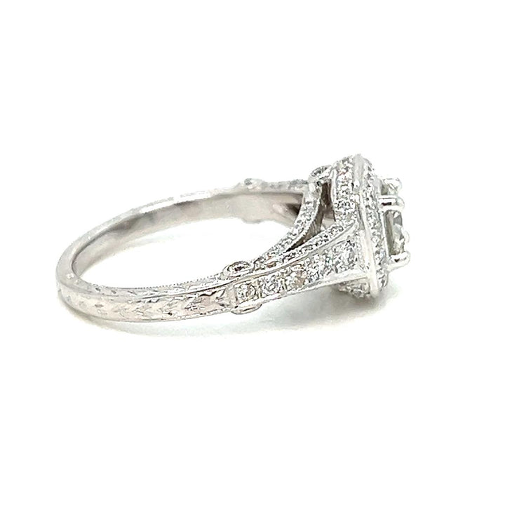 1.33 CTW Diamond 18K White Gold Engagement Ring