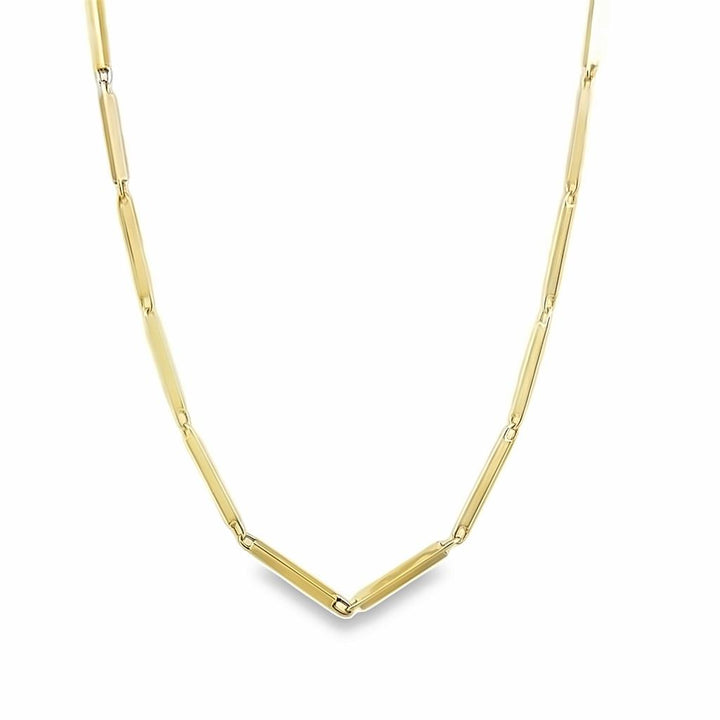 14K Yellow Gold Minimalist Bar Link Necklace