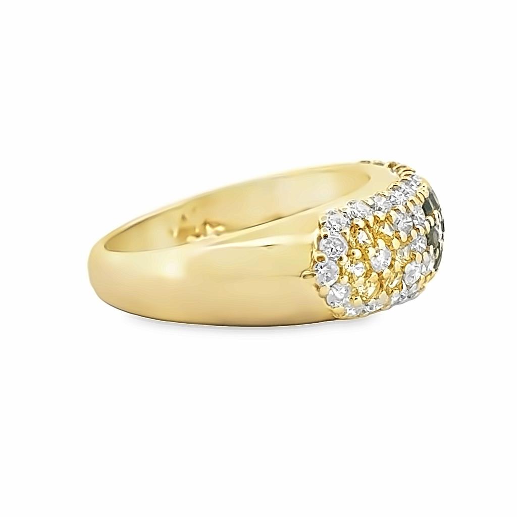 0.30 CTW Round Diamond 14K Yellow Gold Multi-Gemstone Ring