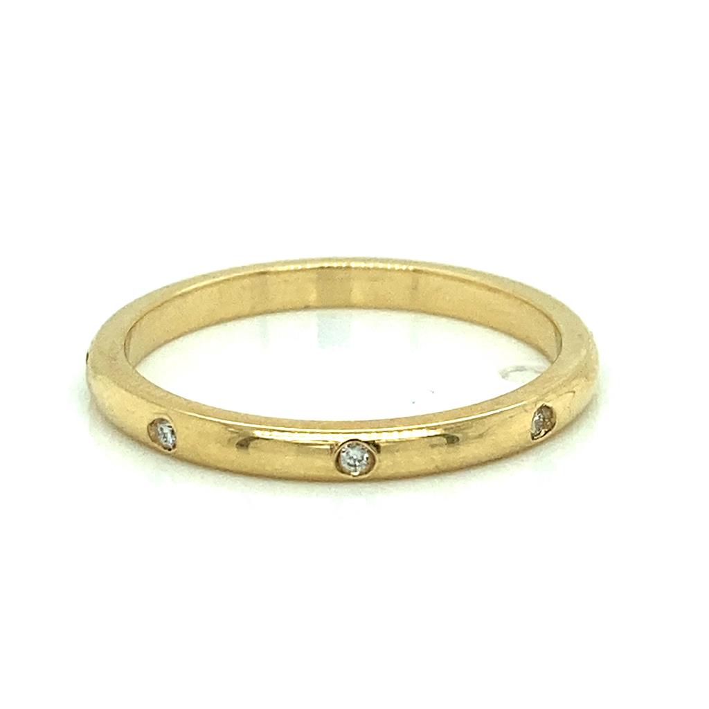 0.06 CTW Round Diamonds 18K Yellow Gold 1.8mm Width Band