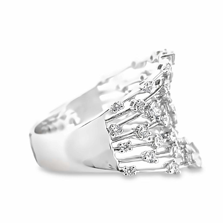 1.13 CTW Diamond 18K White Gold Multi-Band Ring