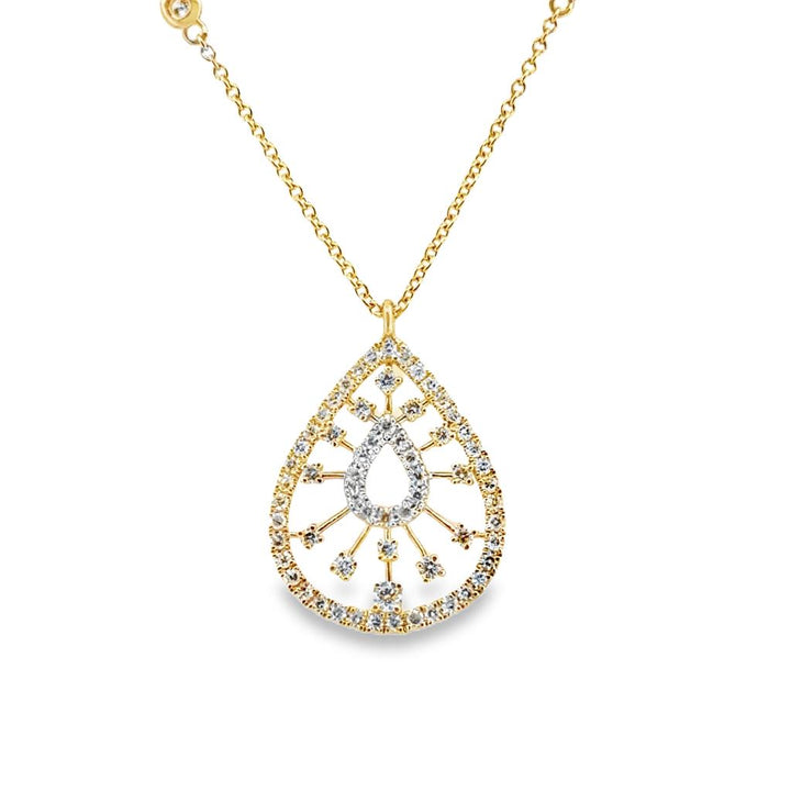 0.65 CTW Diamond Pendant Necklace in 14K Yellow Gold