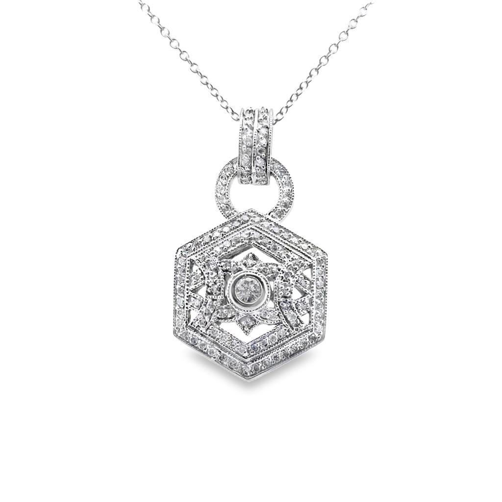 2.25 CTW Dazzling Round Diamond Pendant Necklace in 14K White Gold