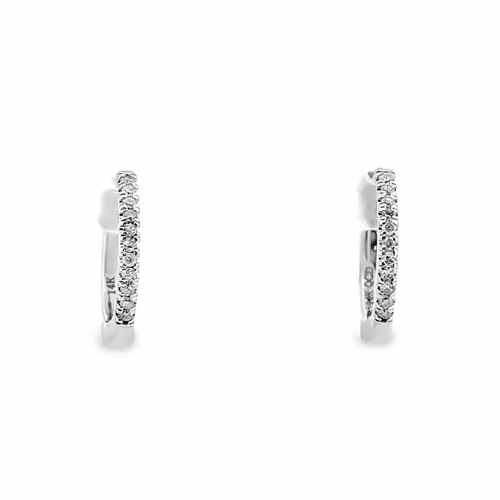 0.09 CTW Round Diamond 14K White Gold 12mm Earrings