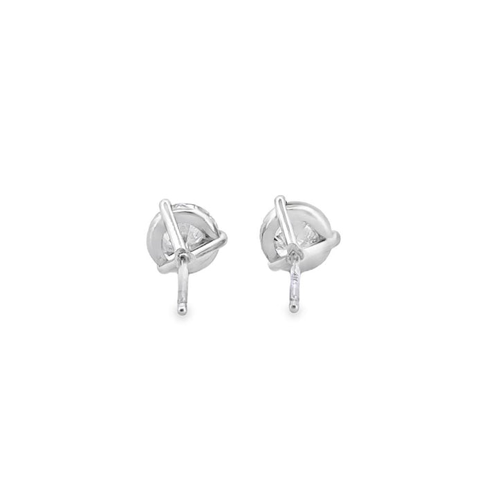 1.50 CTW Diamond Stud Earrings in 14K White Gold with 3-Prong Martini Set Mountings