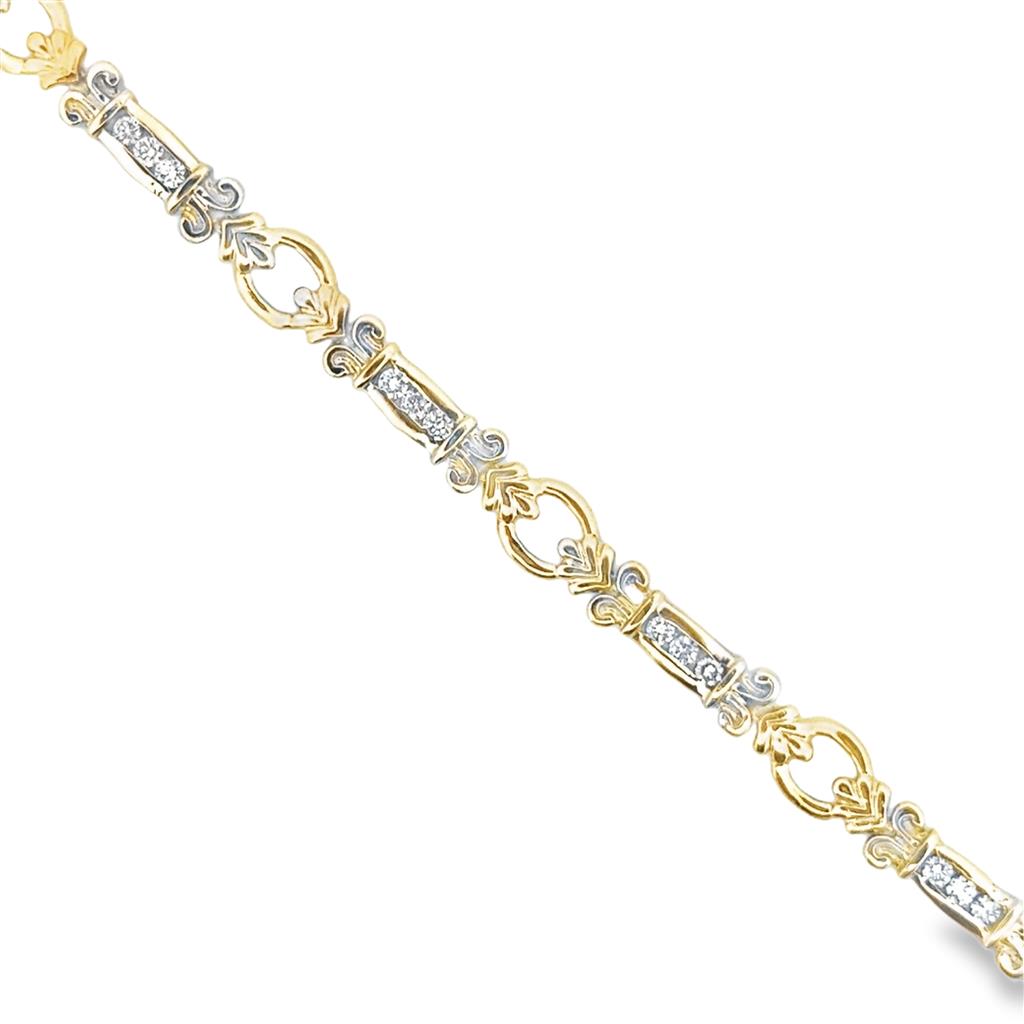 1.00 CTW Diamond Ornate Bracelet – 14K Two-Tone Gold