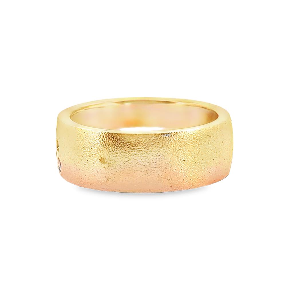 0.87 CT Diamond Wide Band, 14K Yellow Gold