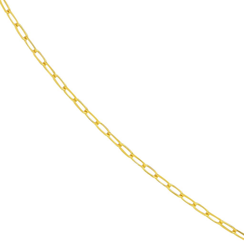 14K Yellow Gold 1.70mm Small Paper Clip Chain Necklace