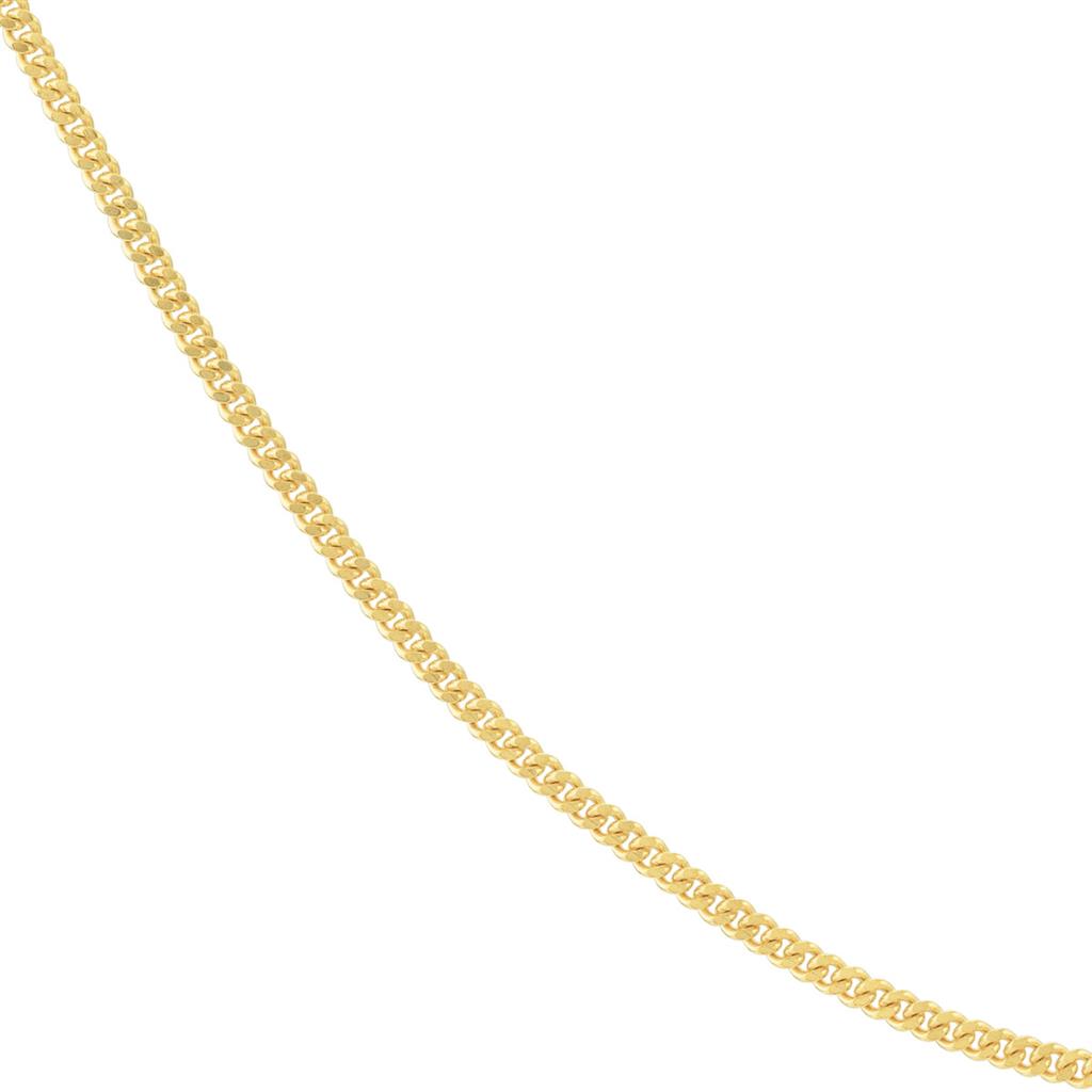 10K Yellow Gold 1.40mm Mini Curb Chain Necklace, 18"