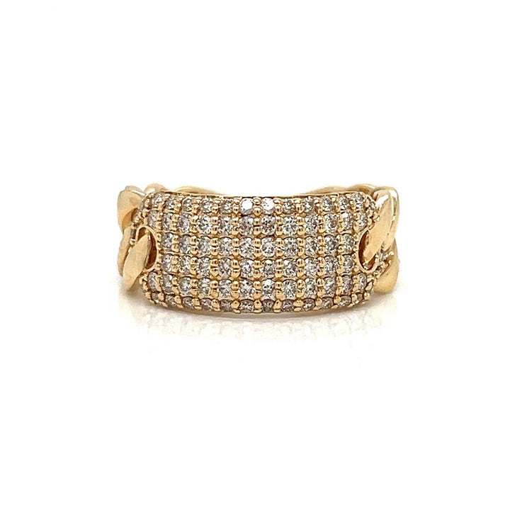 0.75 CTW Round Diamonds 14K Yellow Gold ID Link Ring