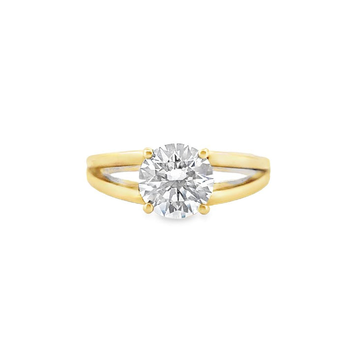 Semi-Mount Diamond 18K Gold Split Shank Engagement Ring