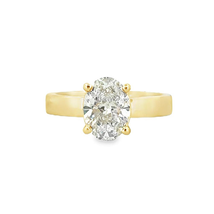 2.03 CT Oval Lab-Grown Diamond Engagement Ring 14K Yellow Gold