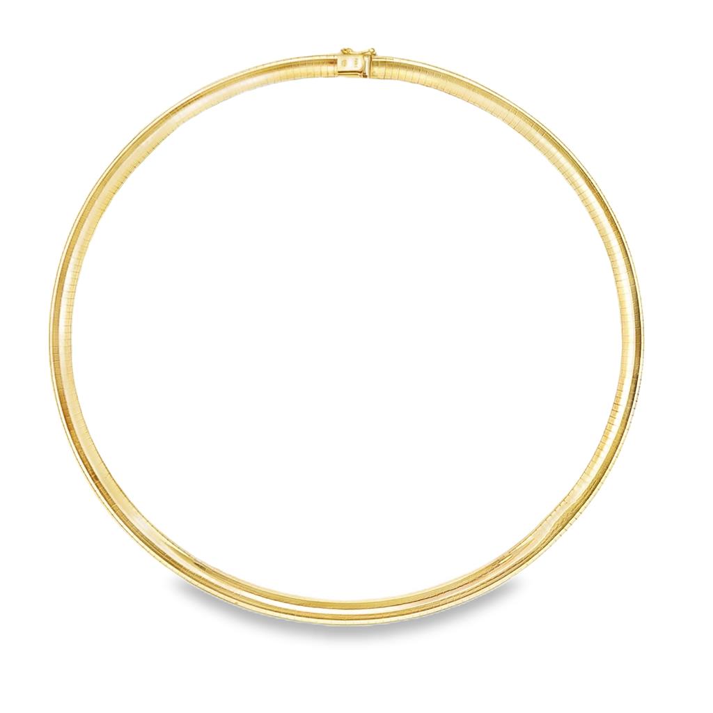 14K Yellow Gold 6mm Omega Chain Necklace – 18"