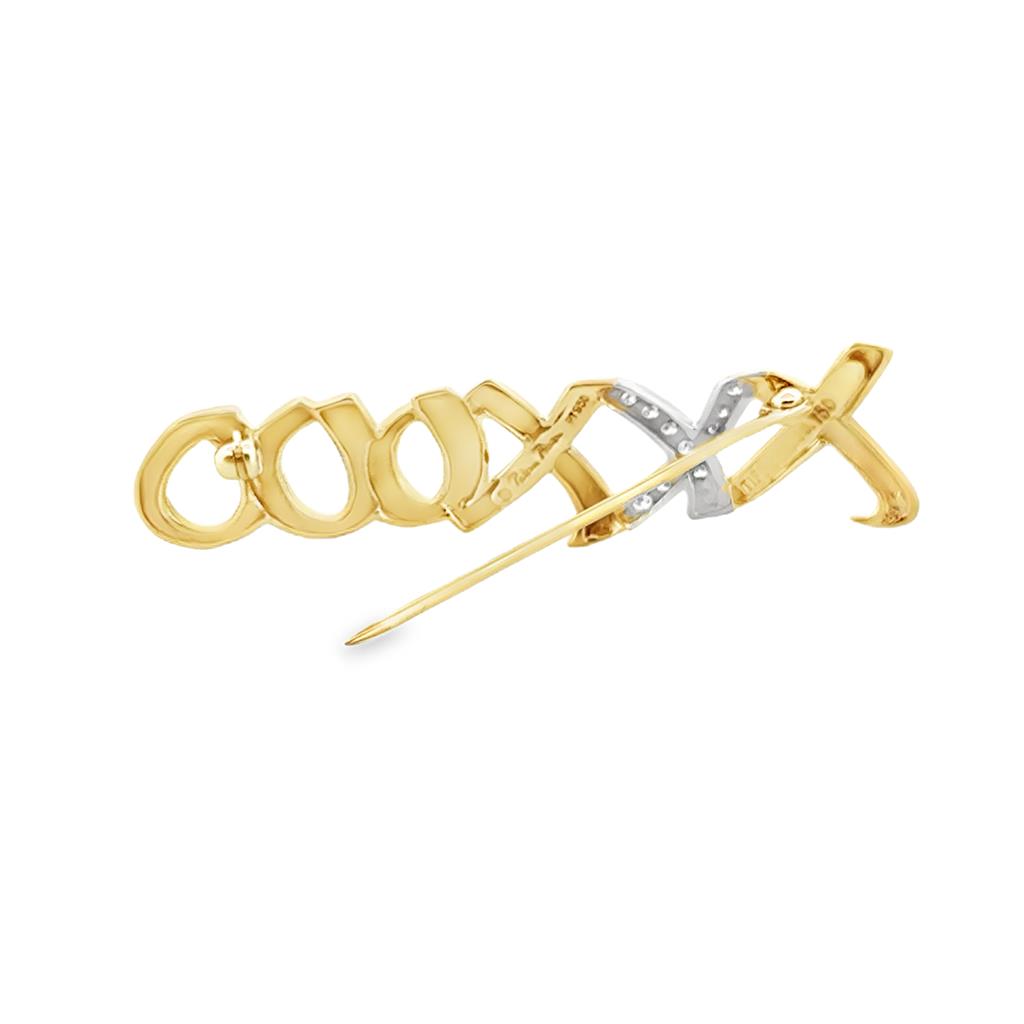 Tiffany & Co. Diamond XO Brooch in 18K Two-Tone Gold