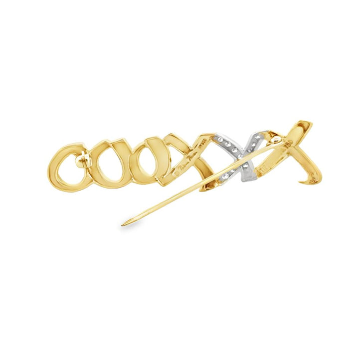 Tiffany & Co. Diamond XO Brooch in 18K Two-Tone Gold