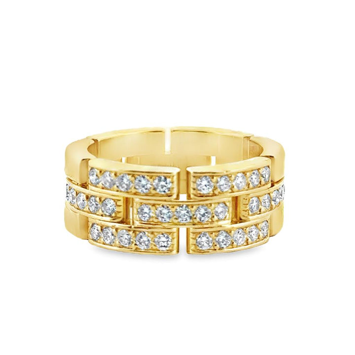 Cartier Pave Diamond Wide Band in 18K Yellow Gold