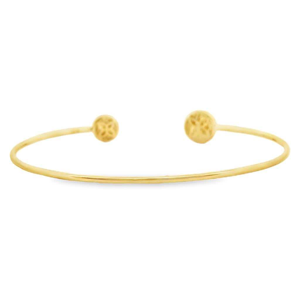 14K Yellow Gold Open Circle Diamond Accent Bracelet