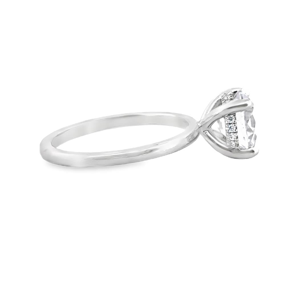 Hidden Halo Semi-Mount Diamond Platinum Engagement Ring