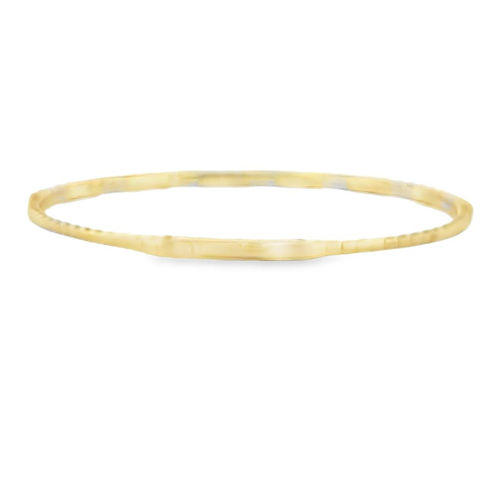 0.71 CTW Diamond and 1.38 CTW Sapphire Flexible Bangle Bracelet, 14K Two Tone