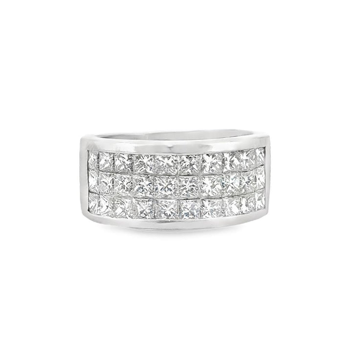 3.00 CTW Princess Cut Diamond Wide Band Platinum