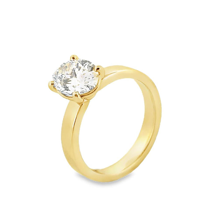 2.03 CT Oval Lab-Grown Diamond Engagement Ring 14K Yellow Gold