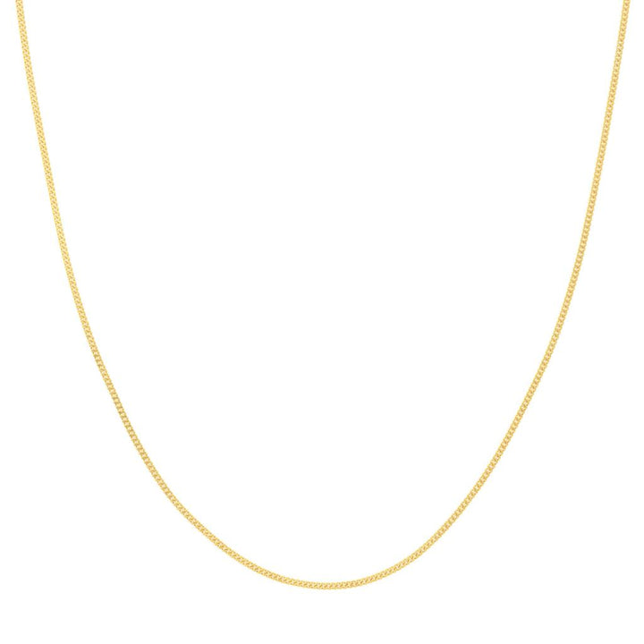 10K Yellow Gold 1.40mm Mini Curb Chain Necklace, 18"