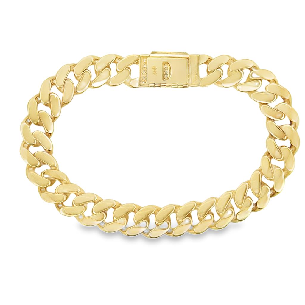 4.16 CTW Diamond 14K Yellow Gold Curb Link Bracelet